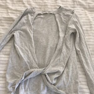 Long sleeve open back sweater